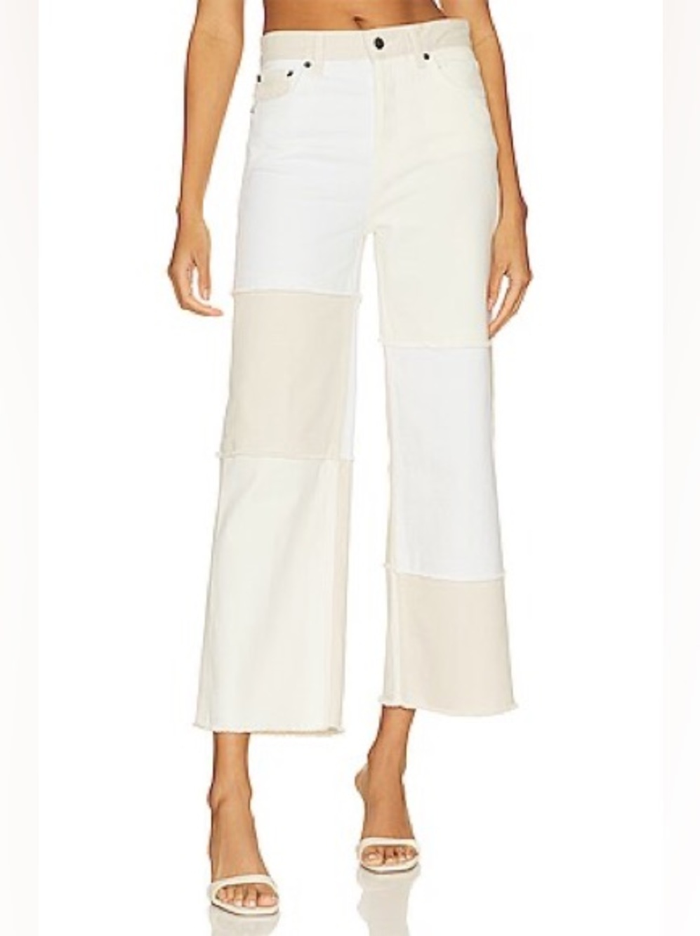 Rails Getty Crop jeans in Ecru Patchwork